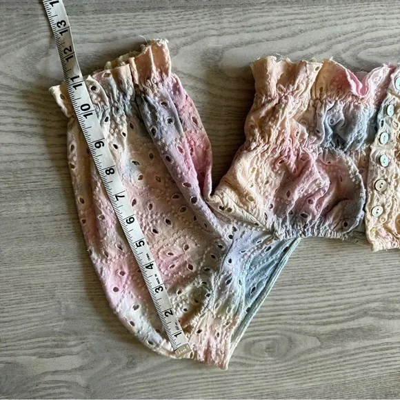 Urban Outfitters Tie Dye Puff Sleeve Crop Top XS - Picture 12 of 12